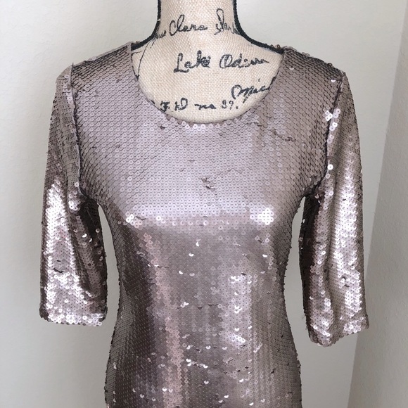BB Dakota Gold All Over Sequin Party Dress M - Picture 4 of 9